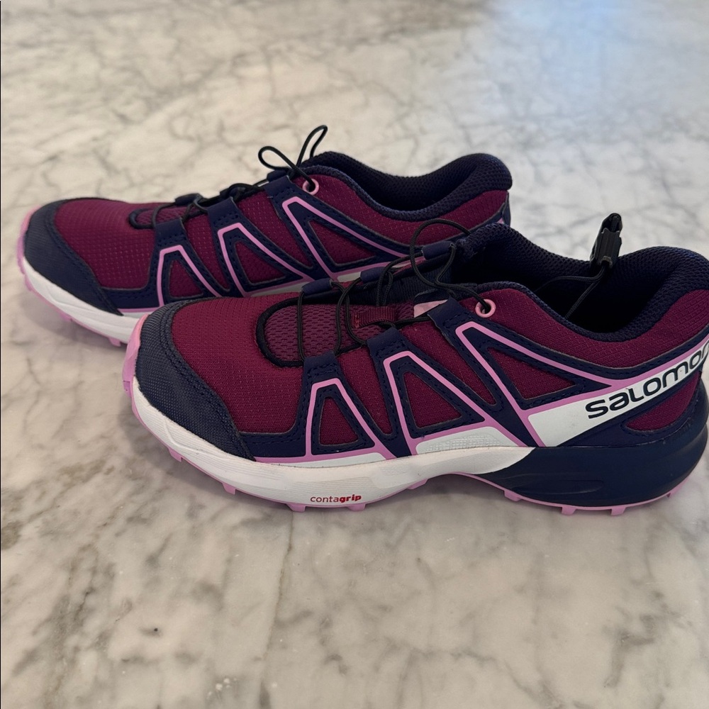 Salomon Maroon and Pink Trail Shoes